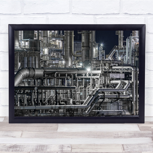 Jungle Of Pipe metal work factory Wall Art Print