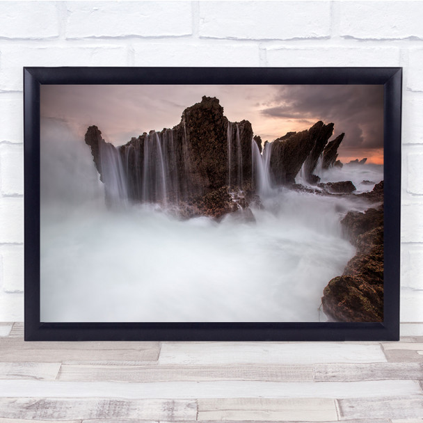 Land Of Superman waterfall clouds Wall Art Print