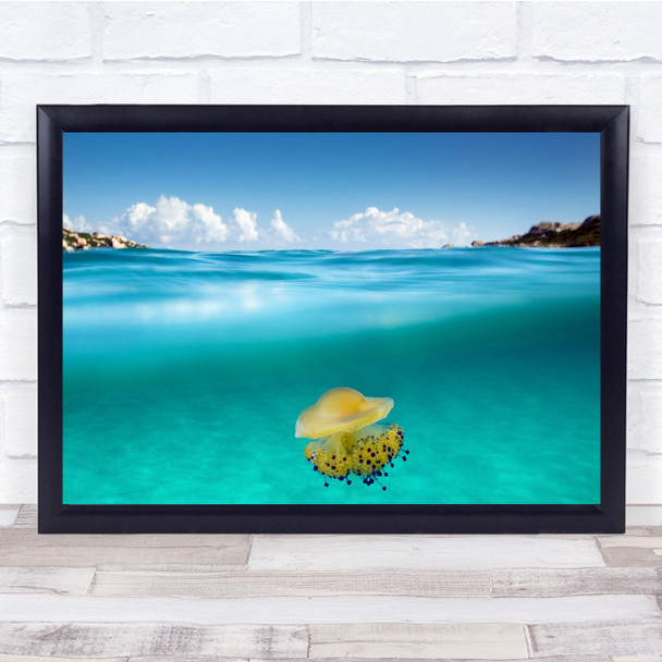Sea Jellyfish Summer Italy Yellow Wall Art Print