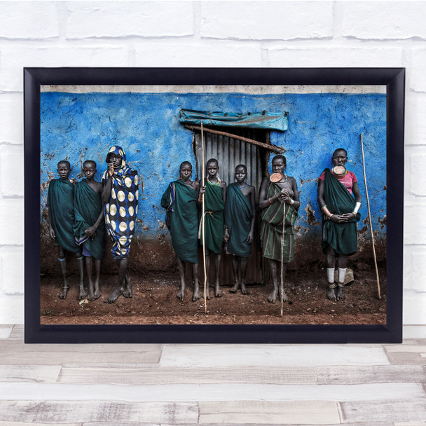 Surma Tribe People Ethiopia House Wall Art Print
