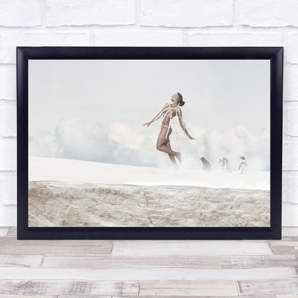 Catwalk On Ice woman wire outfit Wall Art Print