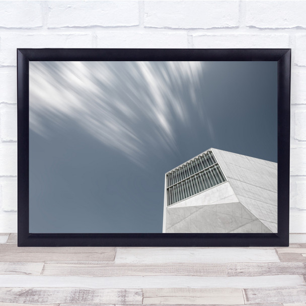 Maosica Building Sky Clouds Blur Wall Art Print