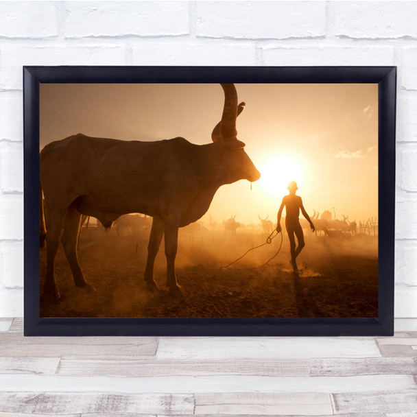 Saving The Cows Farmers Sunlight Wall Art Print