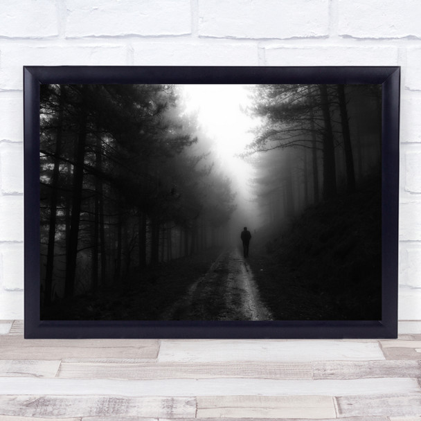 Silent Hill Walk black and white Wall Art Print