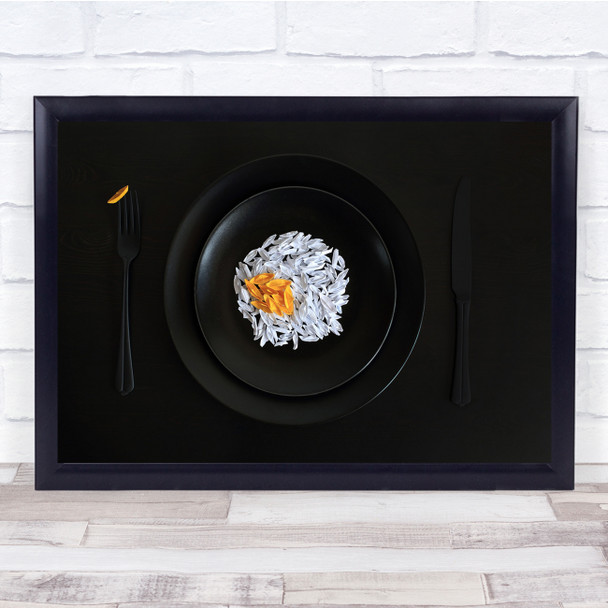 A Fried Egg Origami kitchen set Wall Art Print