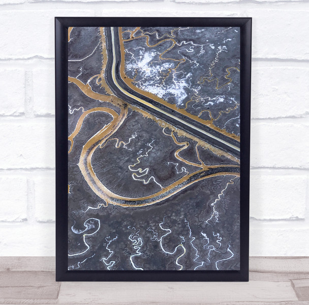 Bay Flats ariel view windy road Wall Art Print