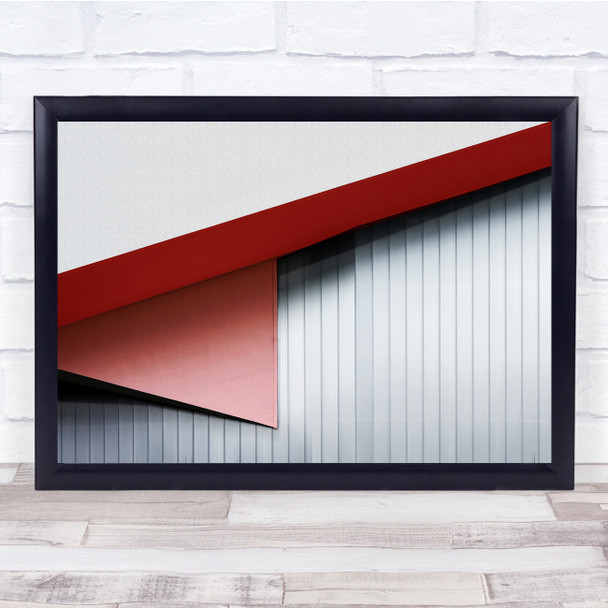 Building Side Red White Stripes Wall Art Print