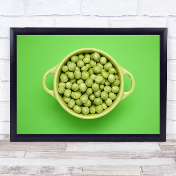 Sao Paulo Green Cubed peas bowl Wall Art Print