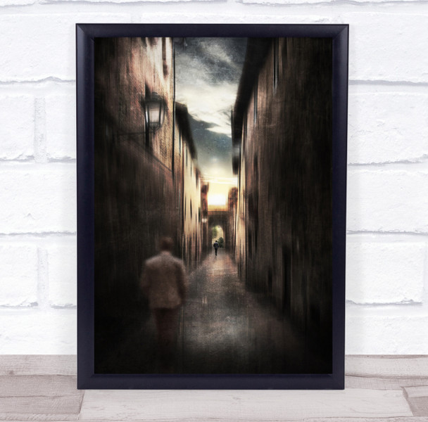 Walk On The Alley blurry people Wall Art Print
