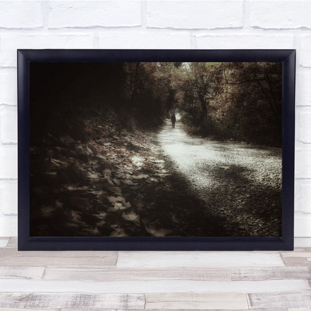 Walking Autumn Leaves Road Path Wall Art Print