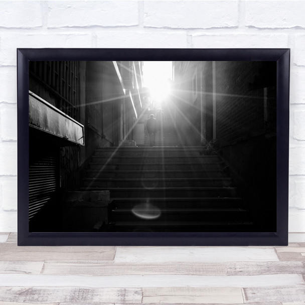 Street Heaven Sun Light Stairs Wall Art Print