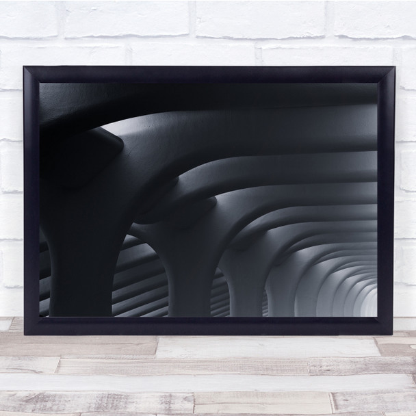 Tunnel Black White Perspective Wall Art Print