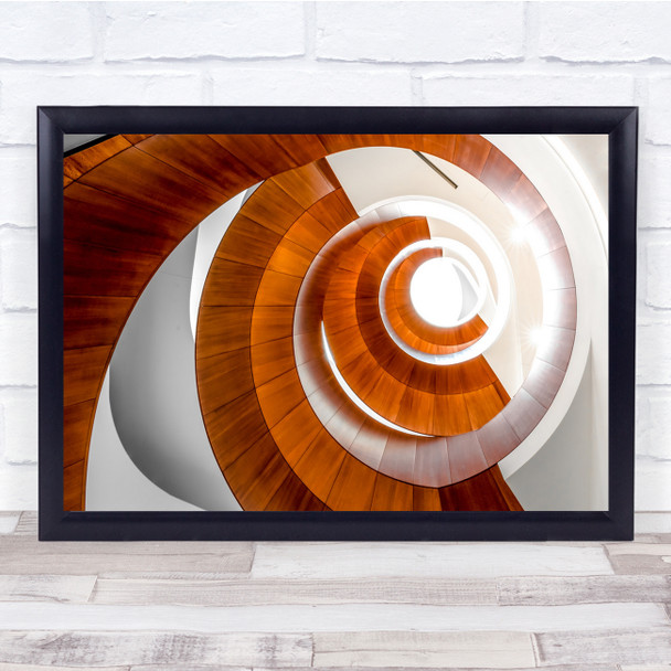 Wooden Colour Curve Geometry - Wall Art Print