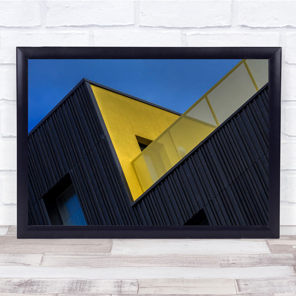 Yellow Meets Blue Building Sky Wall Art Print