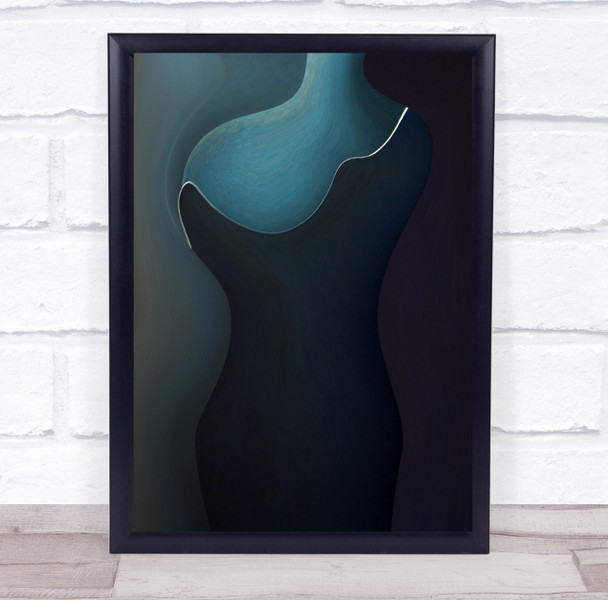 abstract shades of blue curvy Wall Art Print