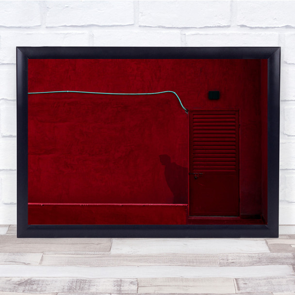 Exit Door Red Building Grates Wall Art Print