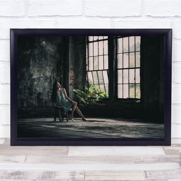 Model Lady Window Plant Chair Wall Art Print