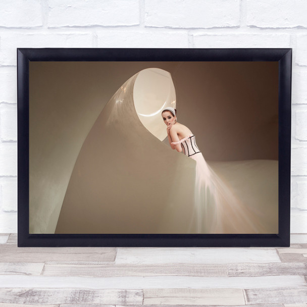 The Liquid Dress woman posing Wall Art Print