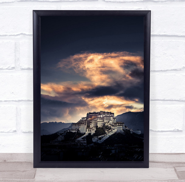 beautiful building cloud sun Wall Art Print