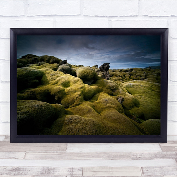 Iceland Landscape Moss Rocks Wall Art Print