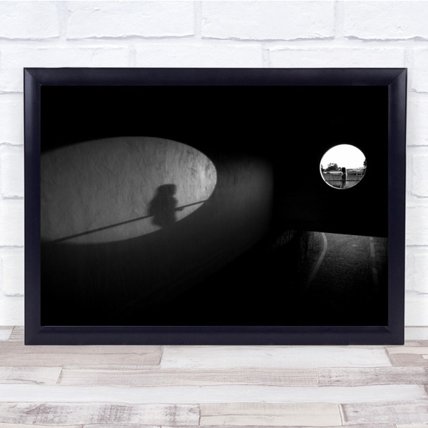 Shadows circular window dark Wall Art Print