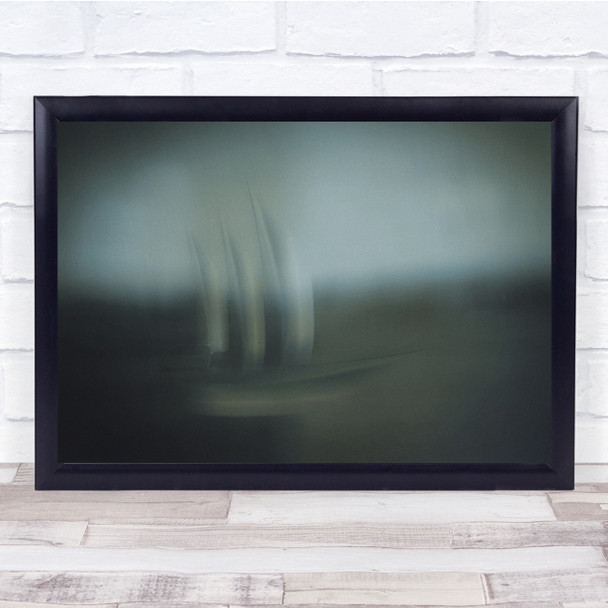 Lost In The Sea blurry boat Wall Art Print