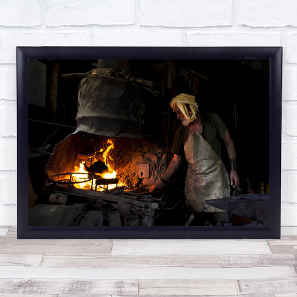 Blacksmith fire pit kettle Wall Art Print