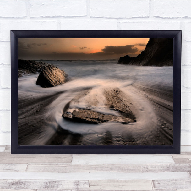 Sea Seascape Ireland Misty Wall Art Print