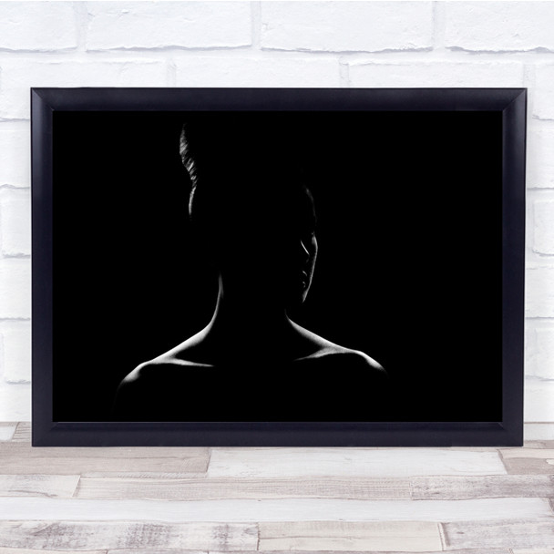 Woman in shadow neck shot Wall Art Print