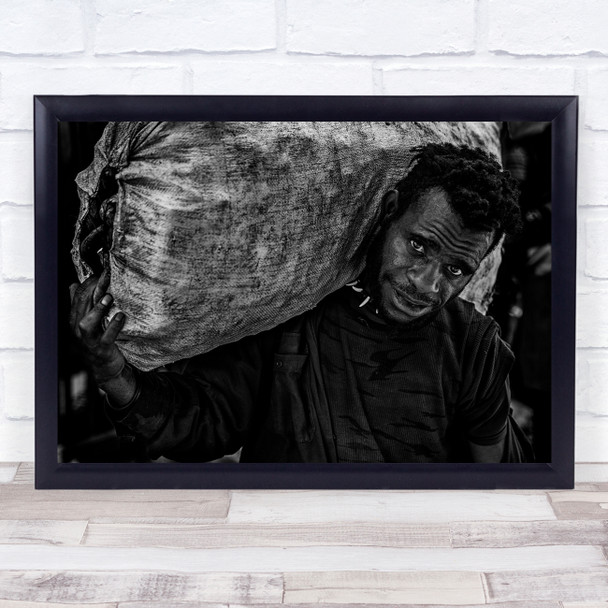 Man with Bag on shoulder Wall Art Print