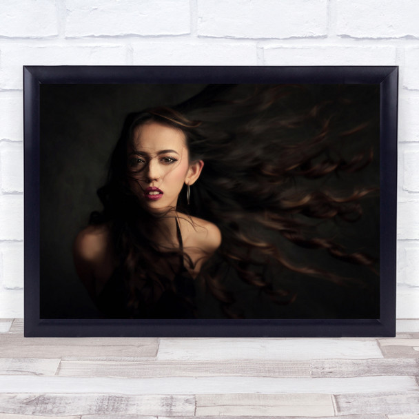 Rara Women Hair Blowing Wall Art Print