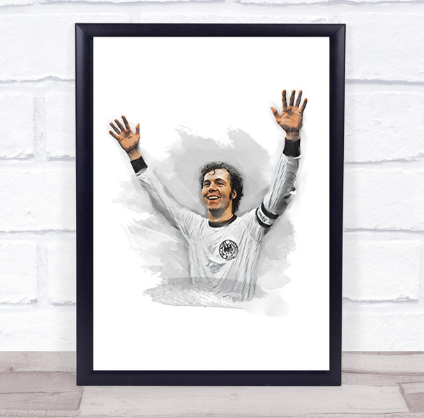 Footballer Franz Beckenbauer Football Player Watercolor Wall Art Print