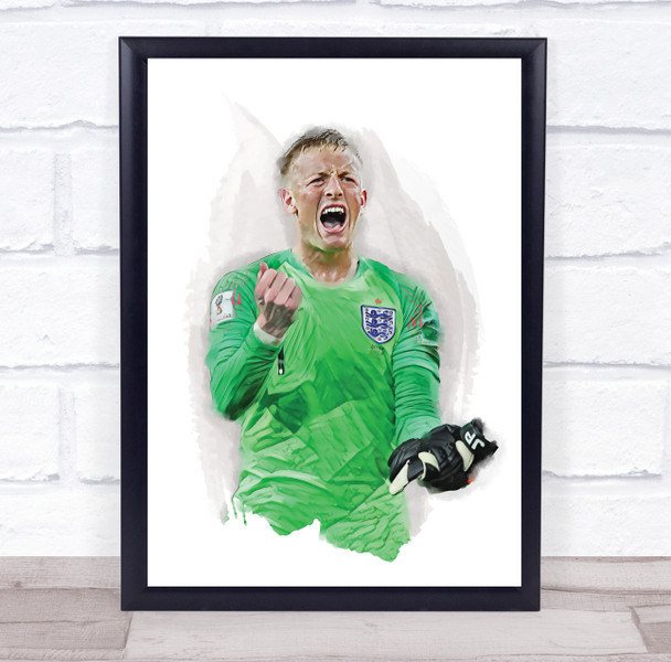 Footballer Jordan Pickford Football Player Watercolor Wall Art Print