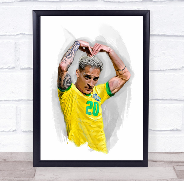 Footballer Antony Brazil Football Player Watercolor Wall Art Print