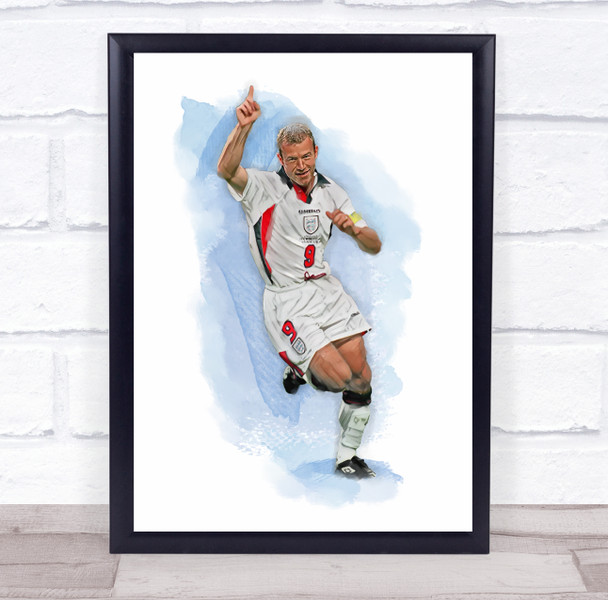 Footballer Alan Shearer Football Player Watercolor Wall Art Print