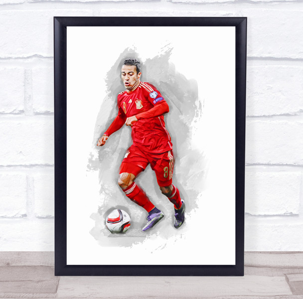 Footballer Thiago Spain Football Player Watercolor Wall Art Print