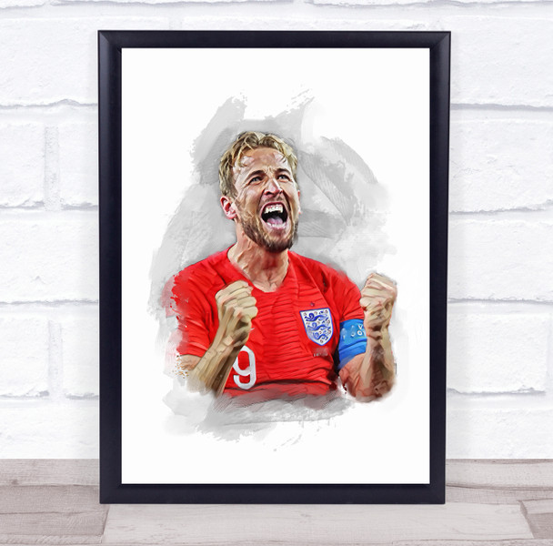 Footballer Harry Kane Football Player Watercolor Wall Art Print