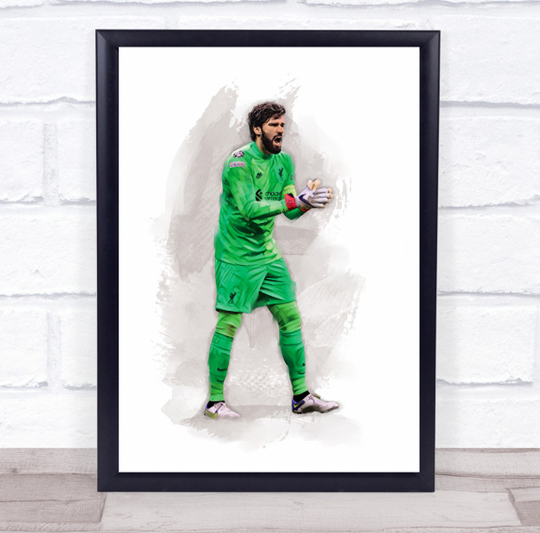 Footballer Alisson Football Player Watercolor Wall Art Print