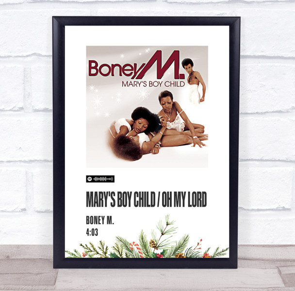 Boney M Mary's Boy Child  Oh My Lord Christmas Single Polaroid Music Art Poster Print