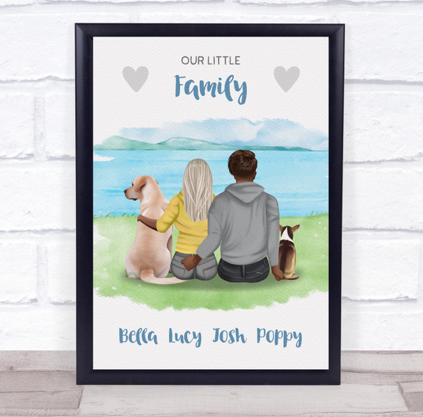 Little Family Dog Romantic Gift For Him or Her Personalized Couple Print