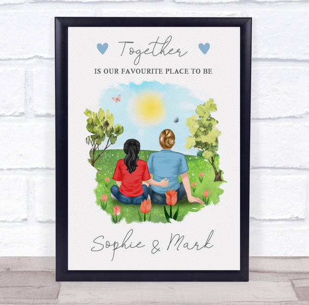 Favourite Place To Be Romantic Gift For Him or Her Personalized Couple Print