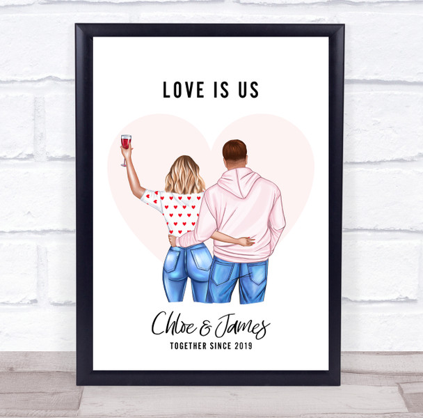 Love Is Us Romantic Gift For Him or Her Personalized Couple Print