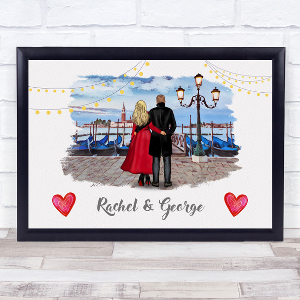 Venice Italy Romantic Gift For Him or Her Personalized Couple Print