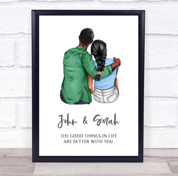 Good Things In Life Romantic Gift For Him or Her Personalized Couple Print