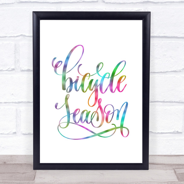 Bicycle Season Rainbow Quote Print Bicycle Season Rainbow Quote Print