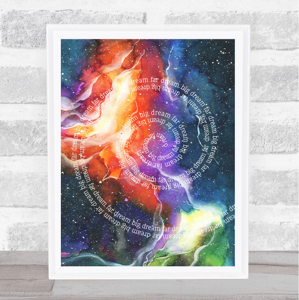 Space Watercolour Cosmos Framed Wall Art Print