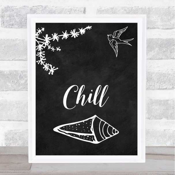 Chalk Shells Chill Framed Wall Art Print