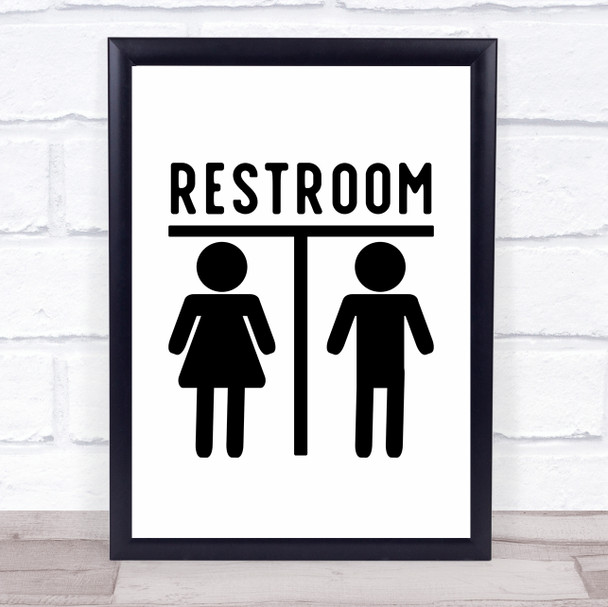 Restroom Bathroom Toilet Male Female Quote Typogrophy Wall Art Print