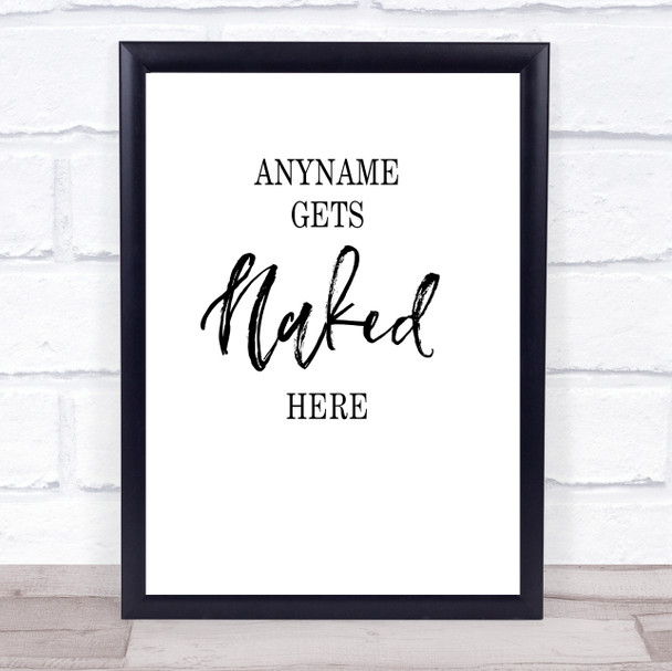 Bathroom Toilet Naked Quote Typogrophy Wall Art Print