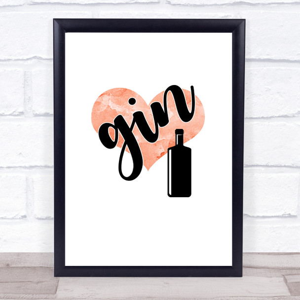 Love Gin Quote Typogrophy Wall Art Print